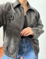 BOMBER VINTAGE GRIS - Imagen 4